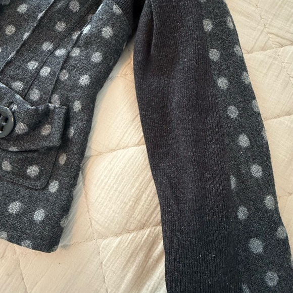 Sonia Rykiel Vintage 100% Wool Charcoal Polka Dot Blazer size 38 - Picture 15 of 15